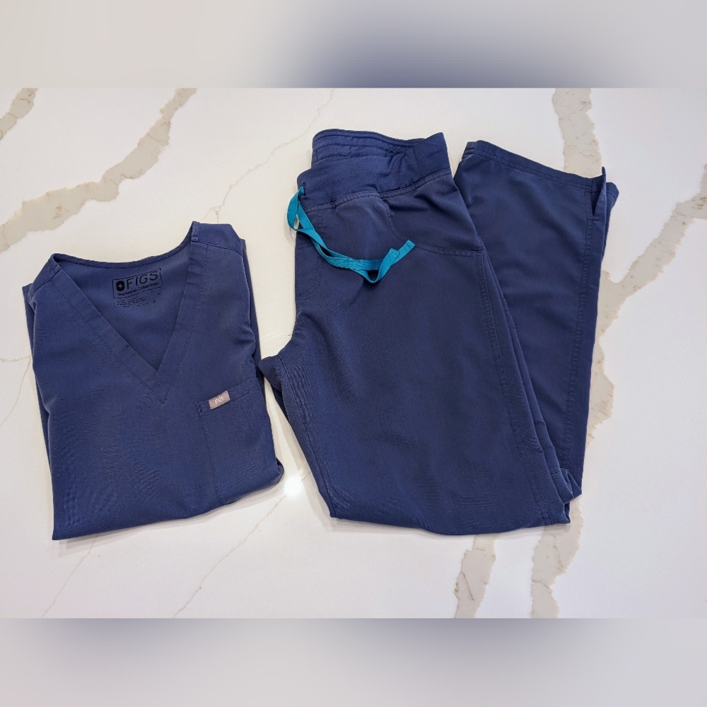 Figs Blue Scrub Set M